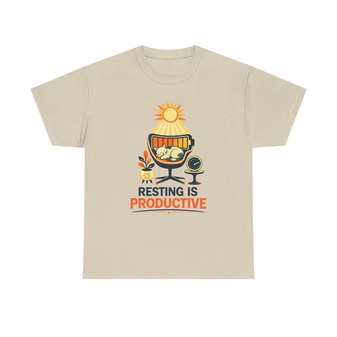 Resting Is Productive T-shirt in Sand for National Relaxation Day