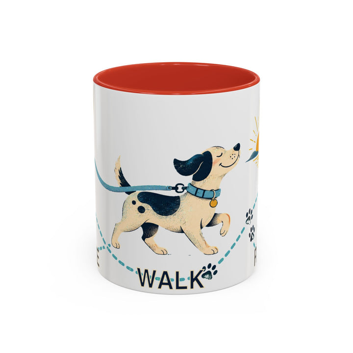 Coffee. Walk. Repeat. Accent Coffee Mug