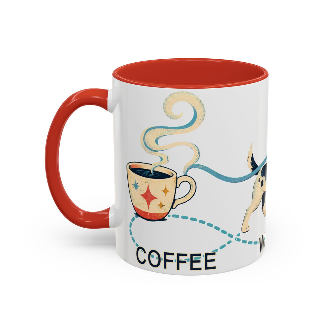 Coffee. Walk. Repeat. Accent Coffee Mug