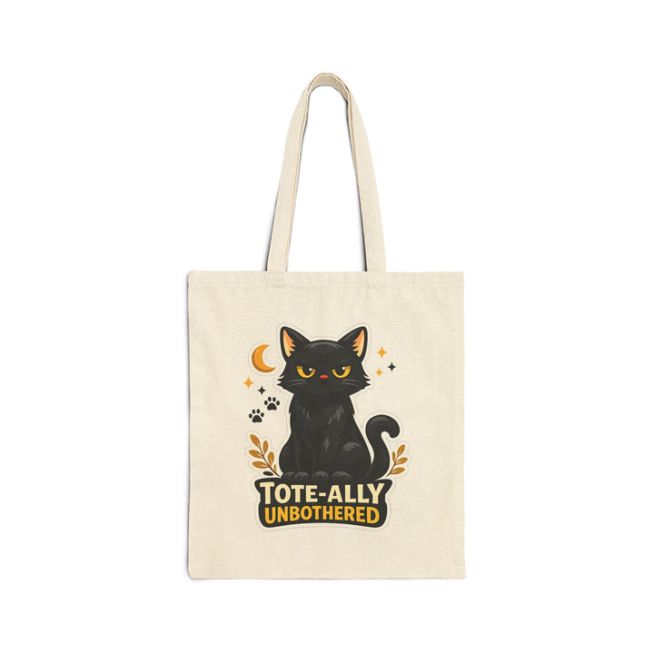 Tote-ally Unbothered Black Cat Cotton Canvas Tote