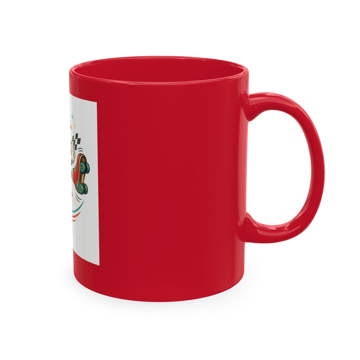 Pizza Racer Mug — Retro Slice Racing Coffee Cup