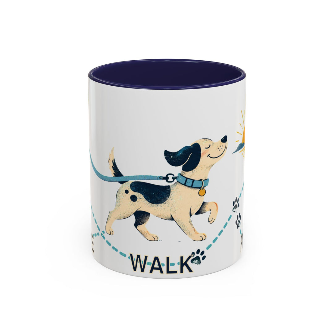 Coffee. Walk. Repeat. Accent Coffee Mug