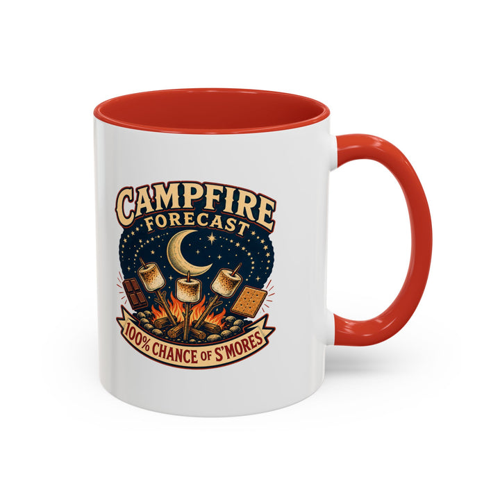 Campfire Forecast National S’mores Day Accent Coffee Mug