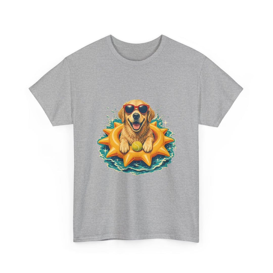 Dog Floatie T-Shirt – Cool Sunglasses Golden Retriever Summer Tee