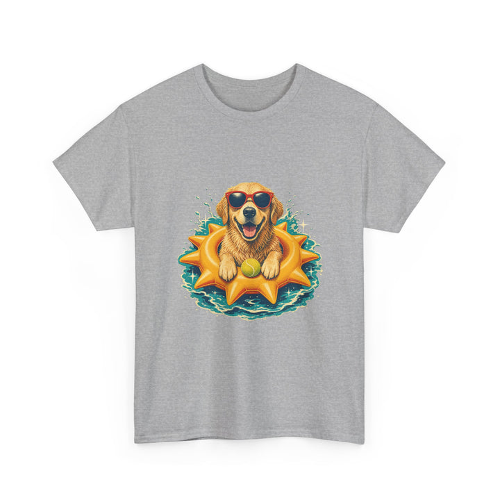 Dog Floatie T-Shirt – Cool Sunglasses Golden Retriever Summer Tee