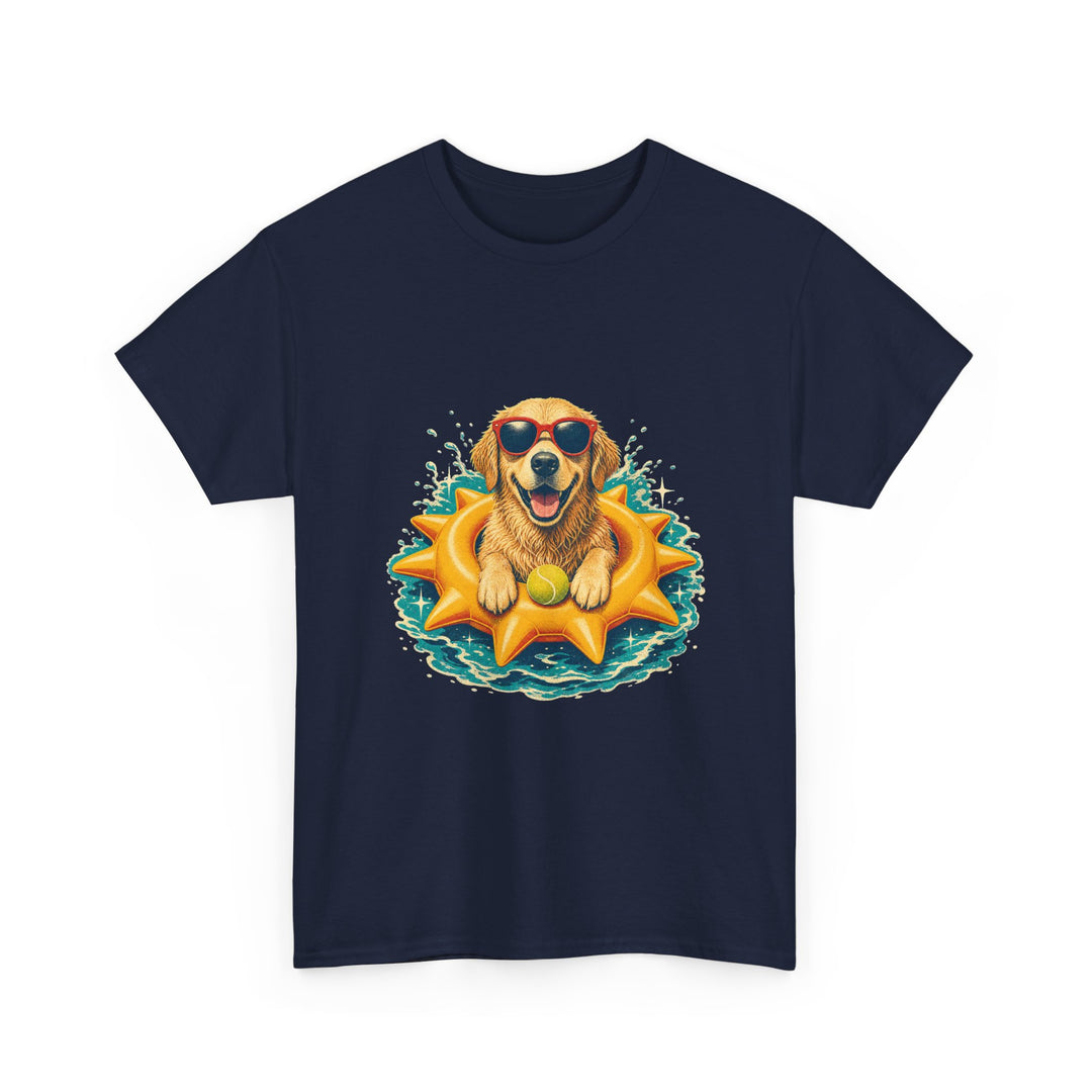 Dog Floatie T-Shirt – Cool Sunglasses Golden Retriever Summer Tee
