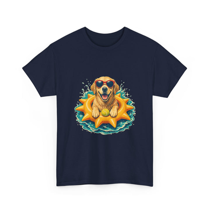 Dog Floatie T-Shirt – Cool Sunglasses Golden Retriever Summer Tee