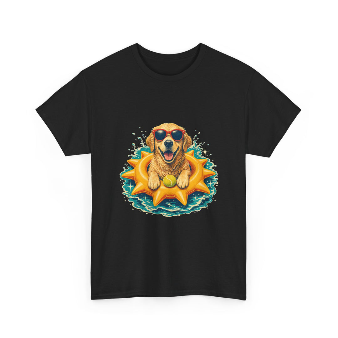 Dog Floatie T-Shirt – Cool Sunglasses Golden Retriever Summer Tee
