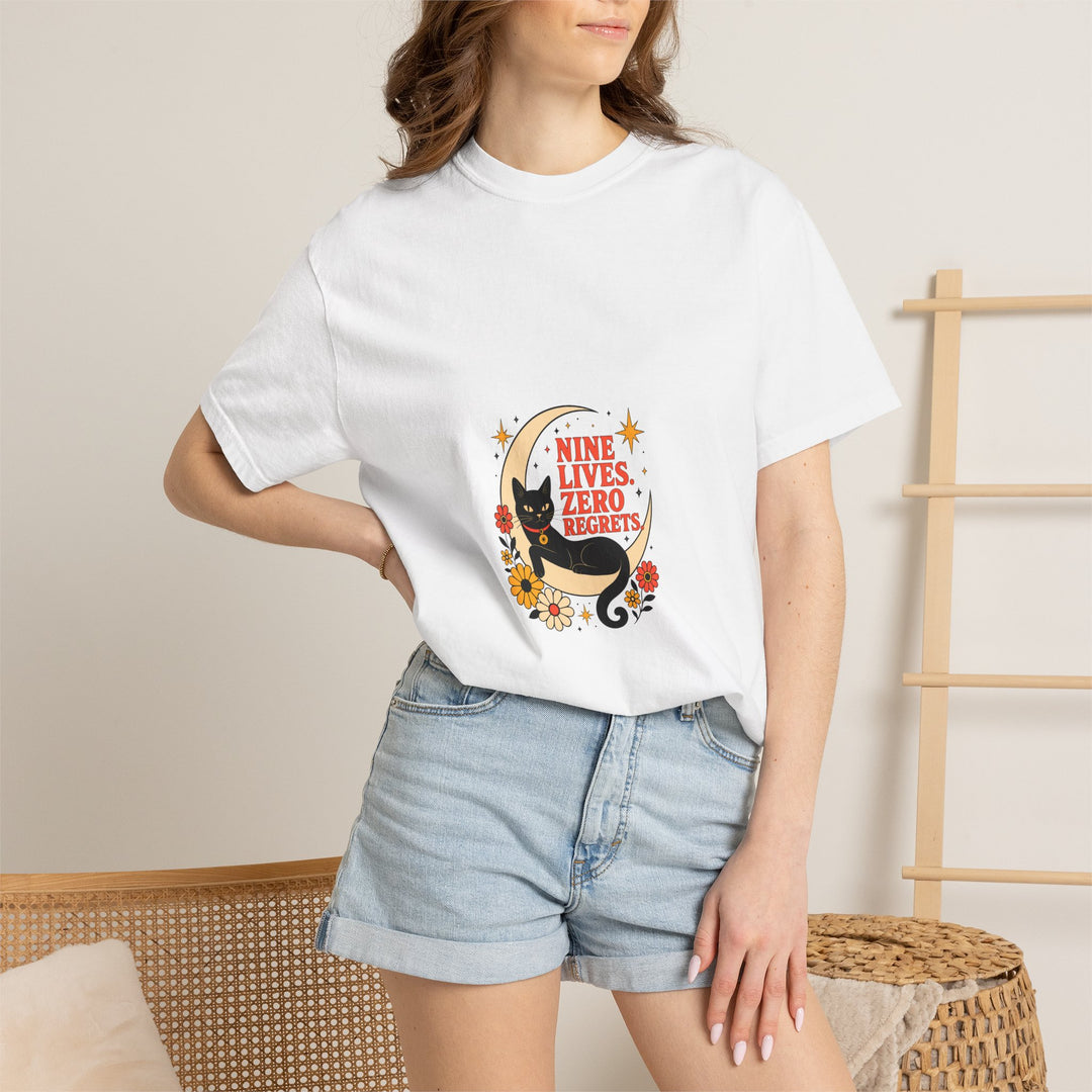 Nine Lives, Zero Regrets Cat T-Shirt