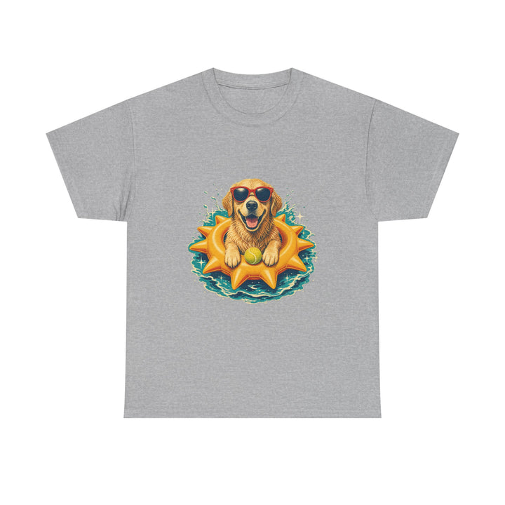 Dog Floatie T-Shirt – Cool Sunglasses Golden Retriever Summer Tee