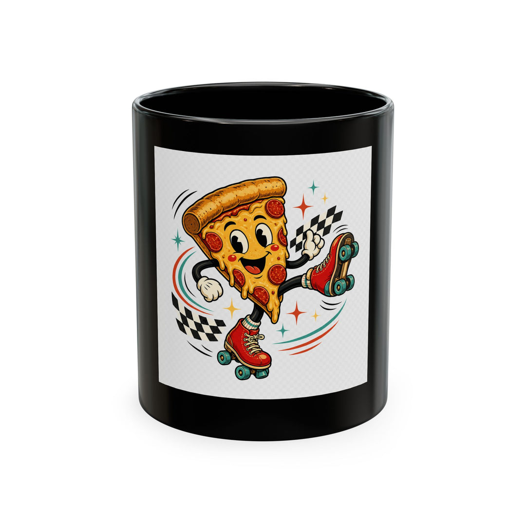 Pizza Racer Mug — Retro Slice Racing Coffee Cup