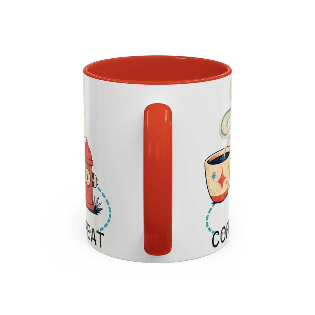 Coffee. Walk. Repeat. Accent Coffee Mug