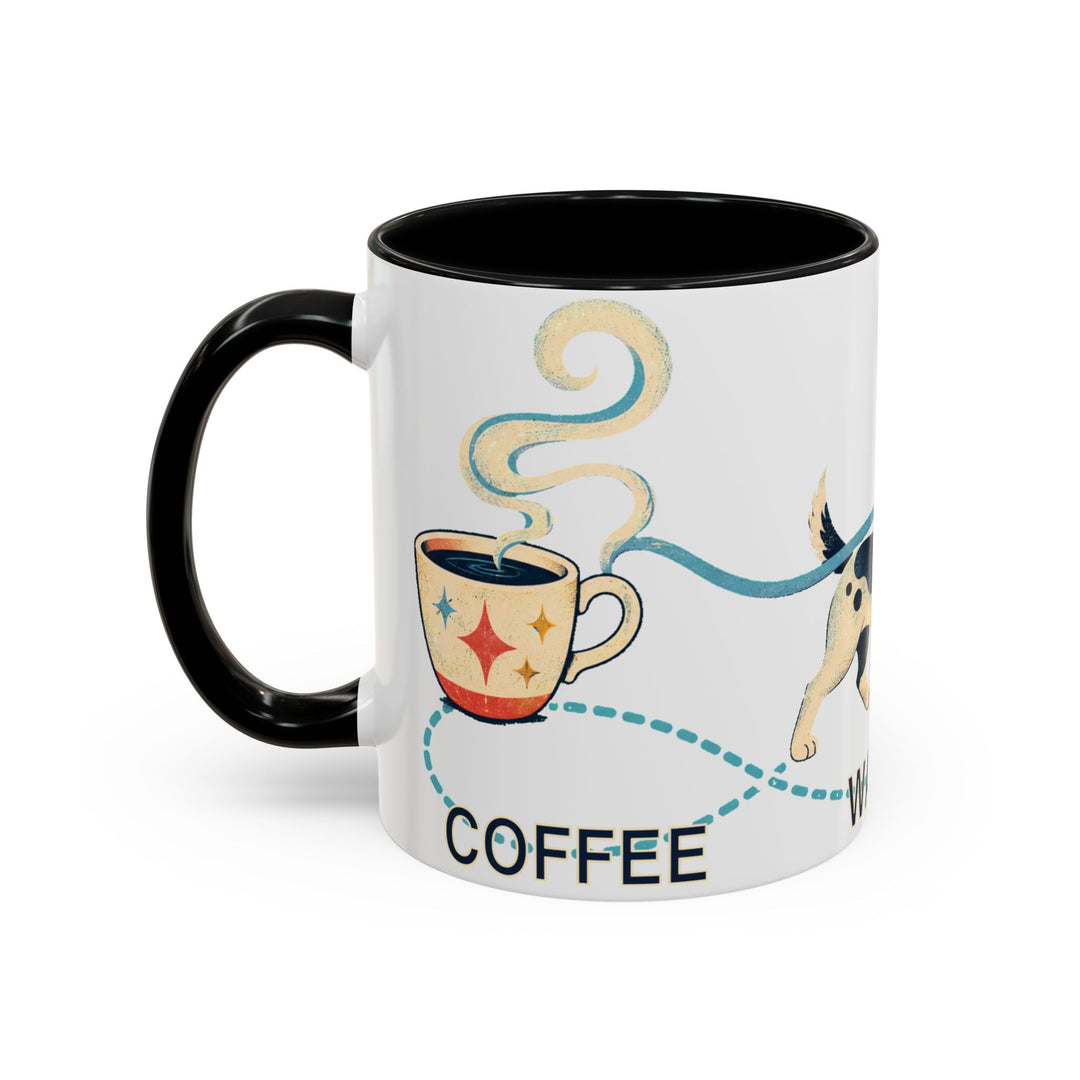Coffee. Walk. Repeat. Accent Coffee Mug