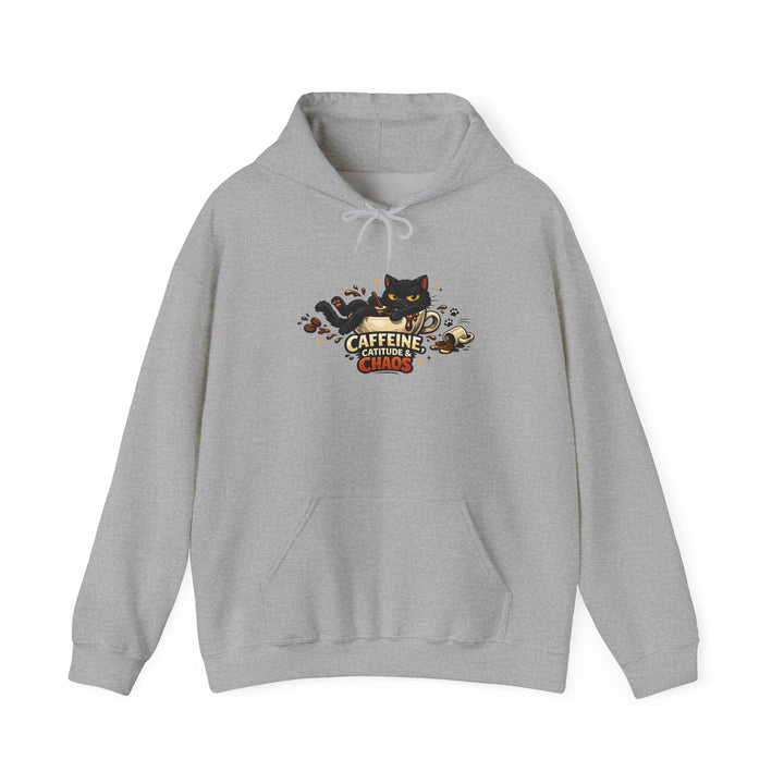 Caffeine, Catitude & Chaos Unisex Hoodie