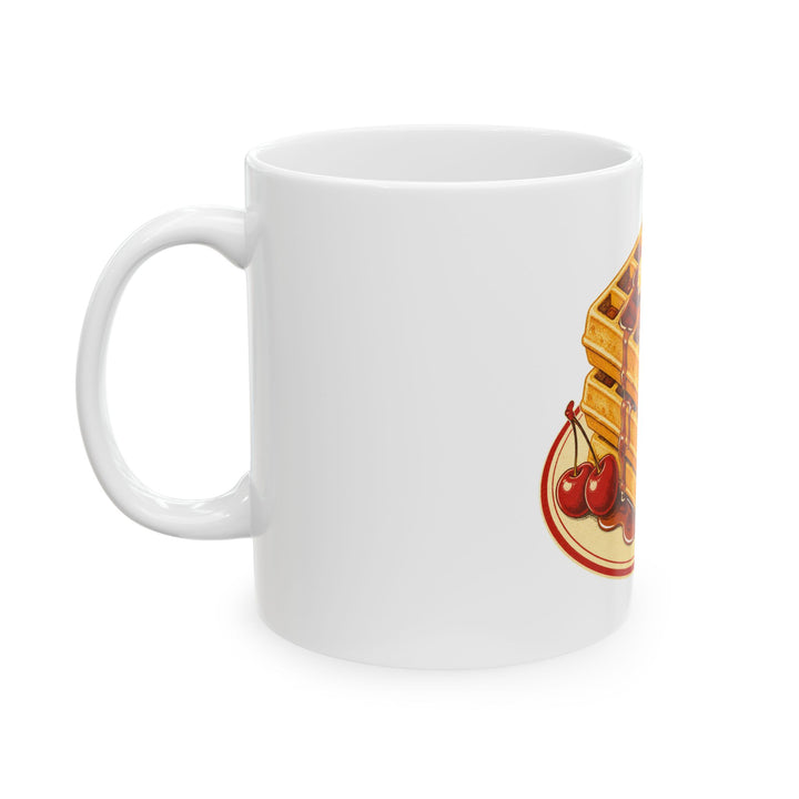 Waffle Stack Ceramic Mug — Retro Breakfast Coffee Cup (11oz & 15oz)