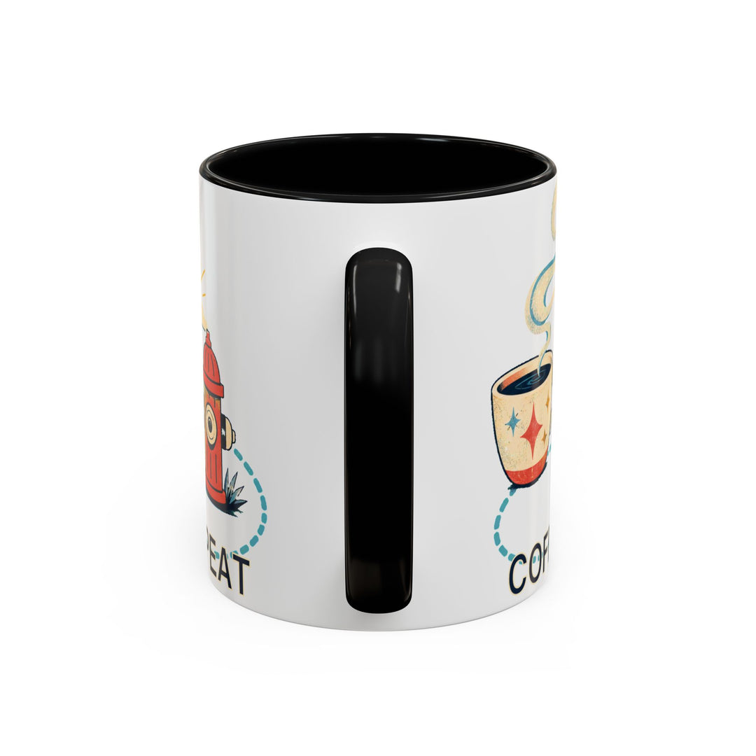 Coffee. Walk. Repeat. Accent Coffee Mug