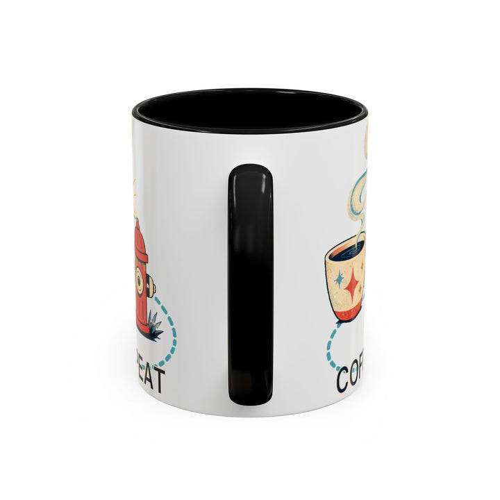 Coffee. Walk. Repeat. Accent Coffee Mug