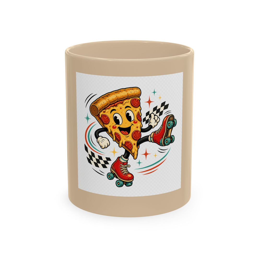 Pizza Racer Mug — Retro Slice Racing Coffee Cup