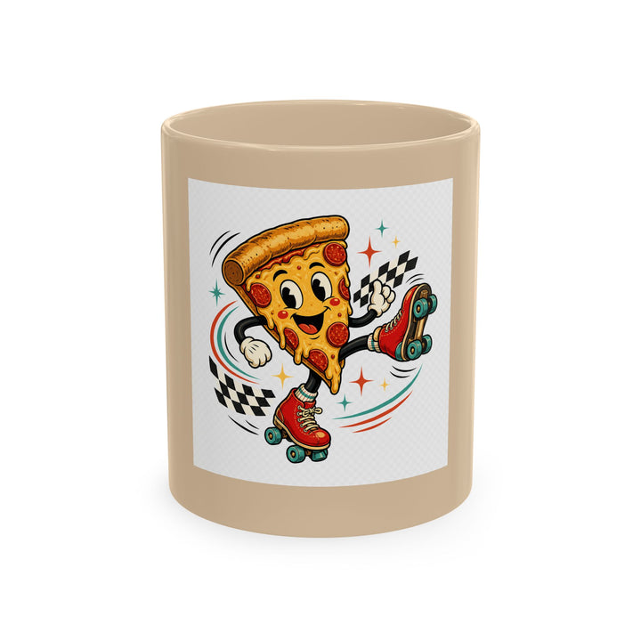 Pizza Racer Mug — Retro Slice Racing Coffee Cup