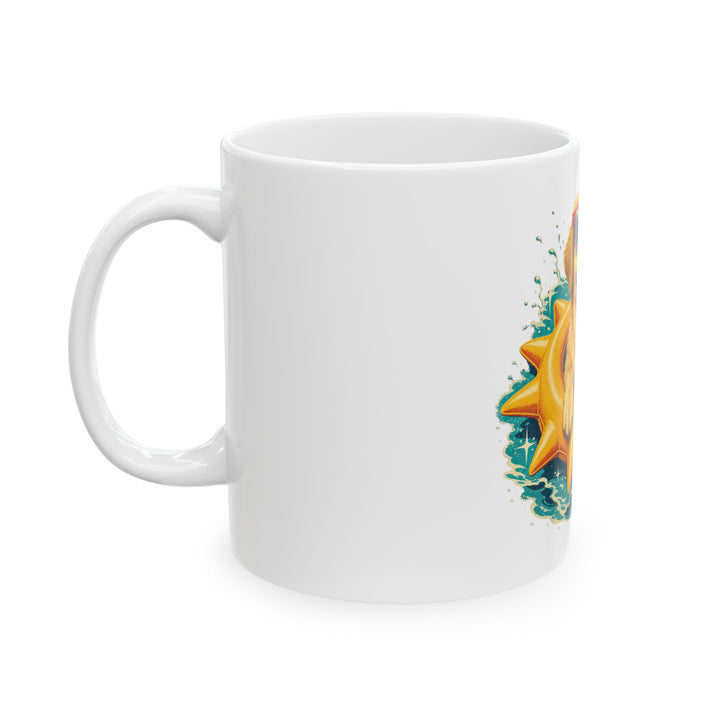 Golden Retriever Summer Dog Mug — Cute Sunglasses & Float Toy 11oz/15oz Ceramic