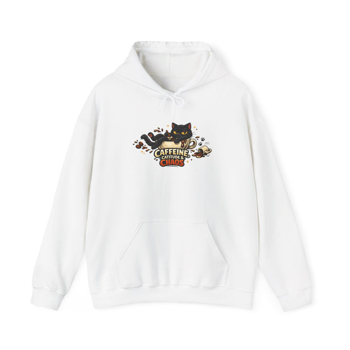 Caffeine, Catitude & Chaos Unisex Hoodie