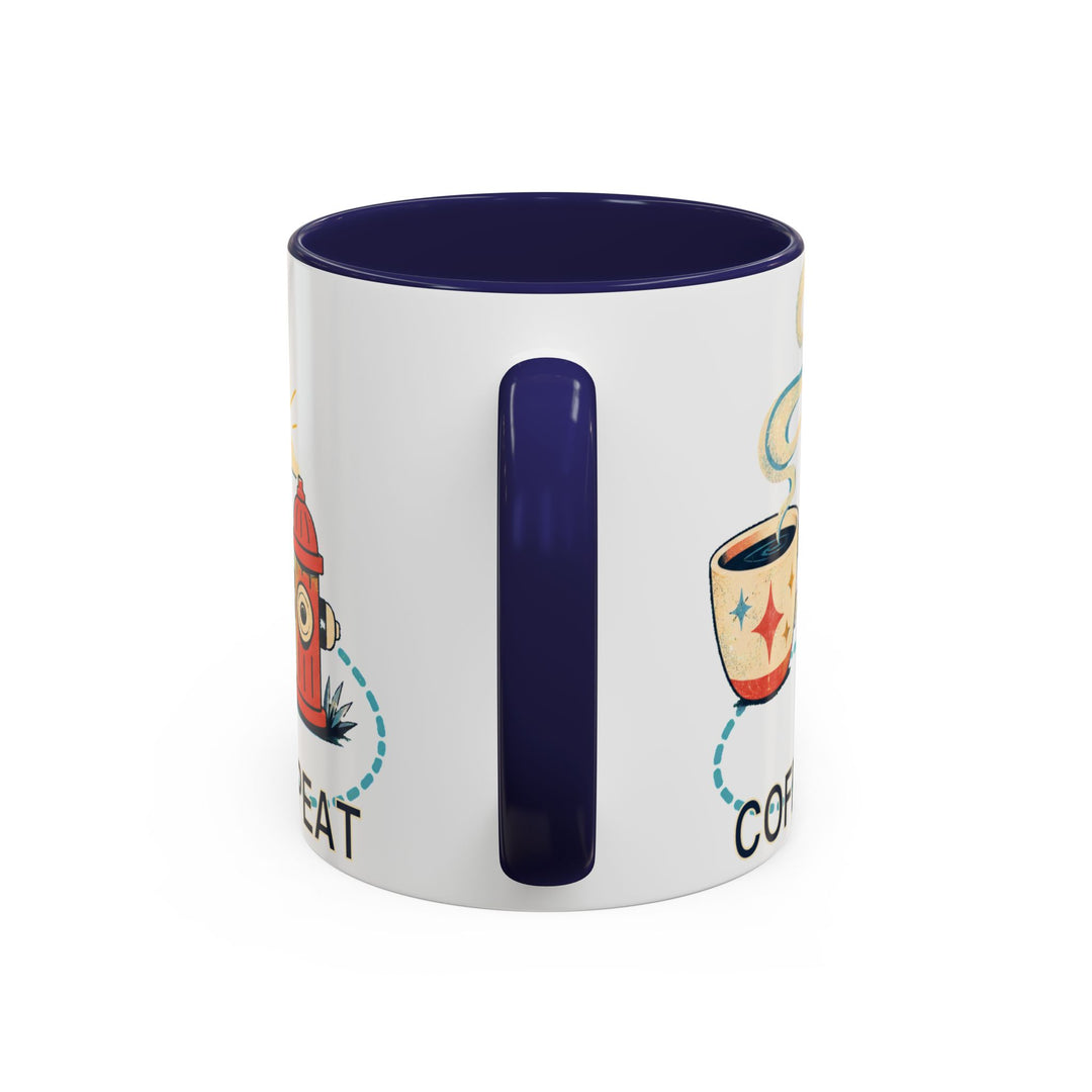 Coffee. Walk. Repeat. Accent Coffee Mug