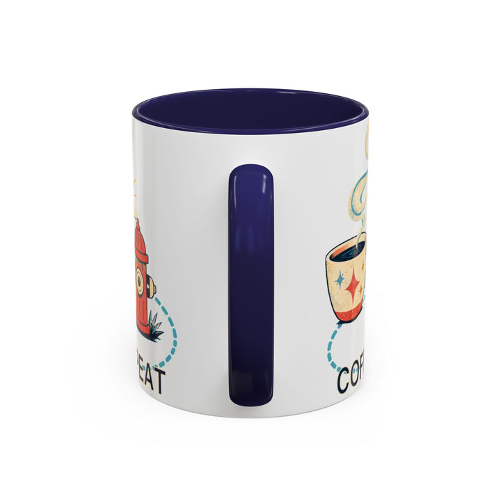 Coffee. Walk. Repeat. Accent Coffee Mug