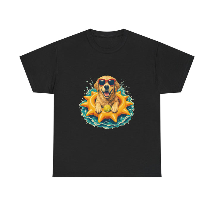 Dog Floatie T-Shirt – Cool Sunglasses Golden Retriever Summer Tee
