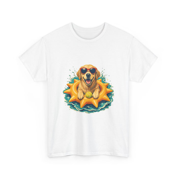 Dog Floatie T-Shirt – Cool Sunglasses Golden Retriever Summer Tee