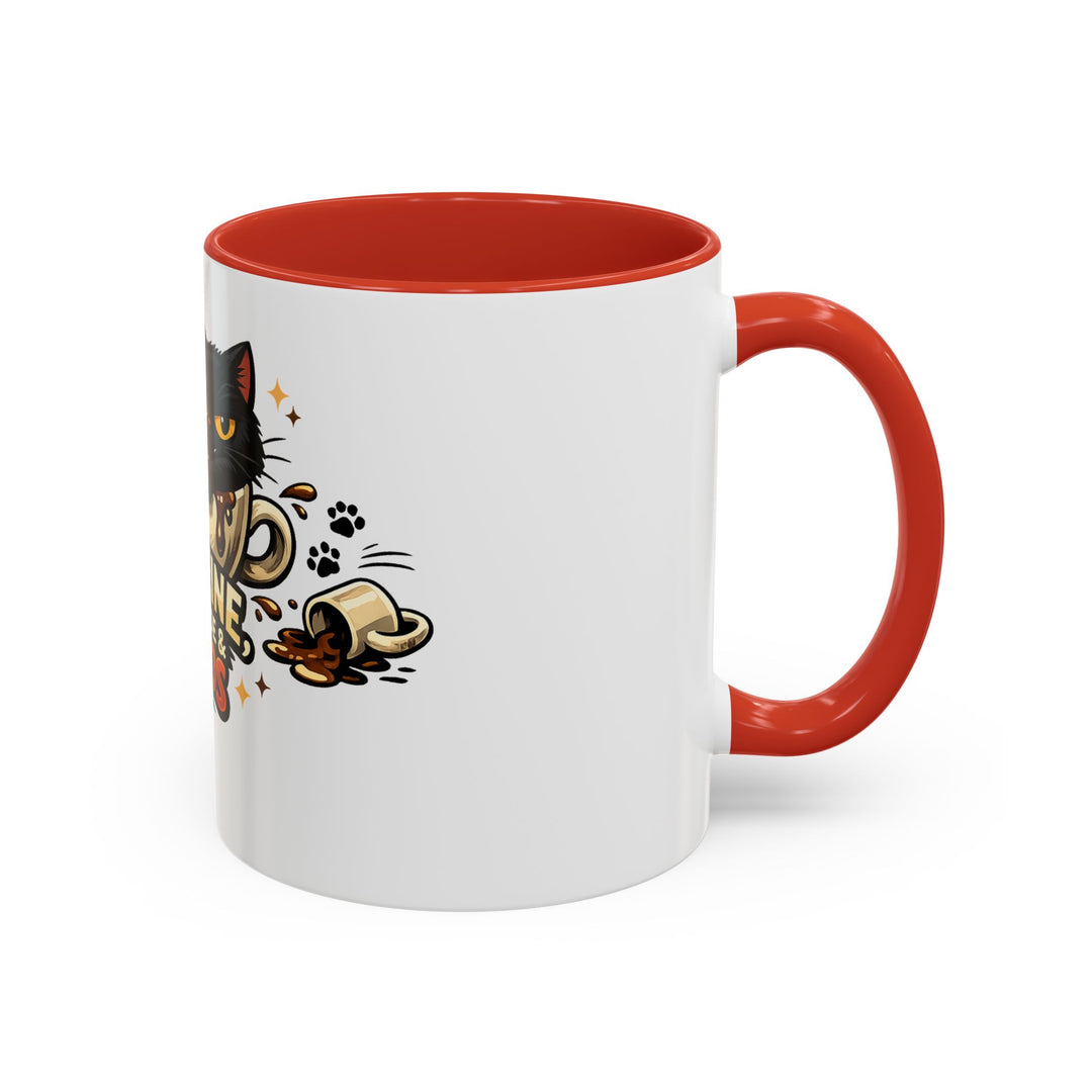 Caffeine, Catitude & Chaos Accent Coffee Mug