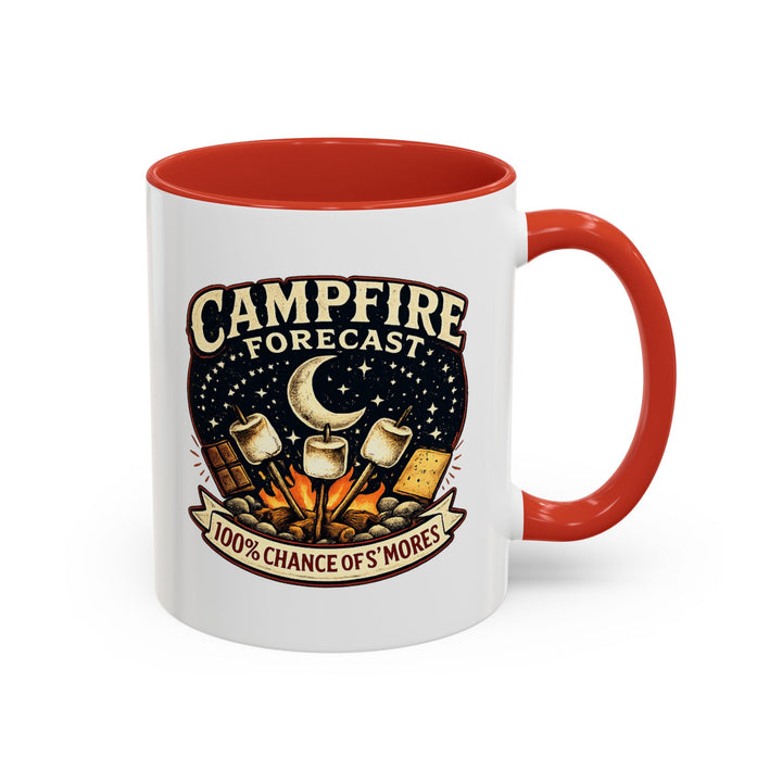 Campfire Forecast National S’mores Day Accent Coffee Mug