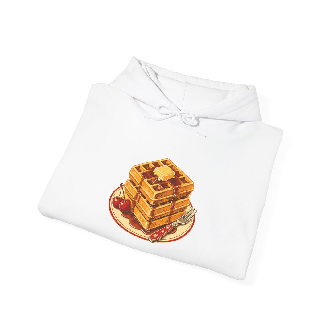 Waffle Stack Hoodie – Cozy Breakfast Graphic Pullover