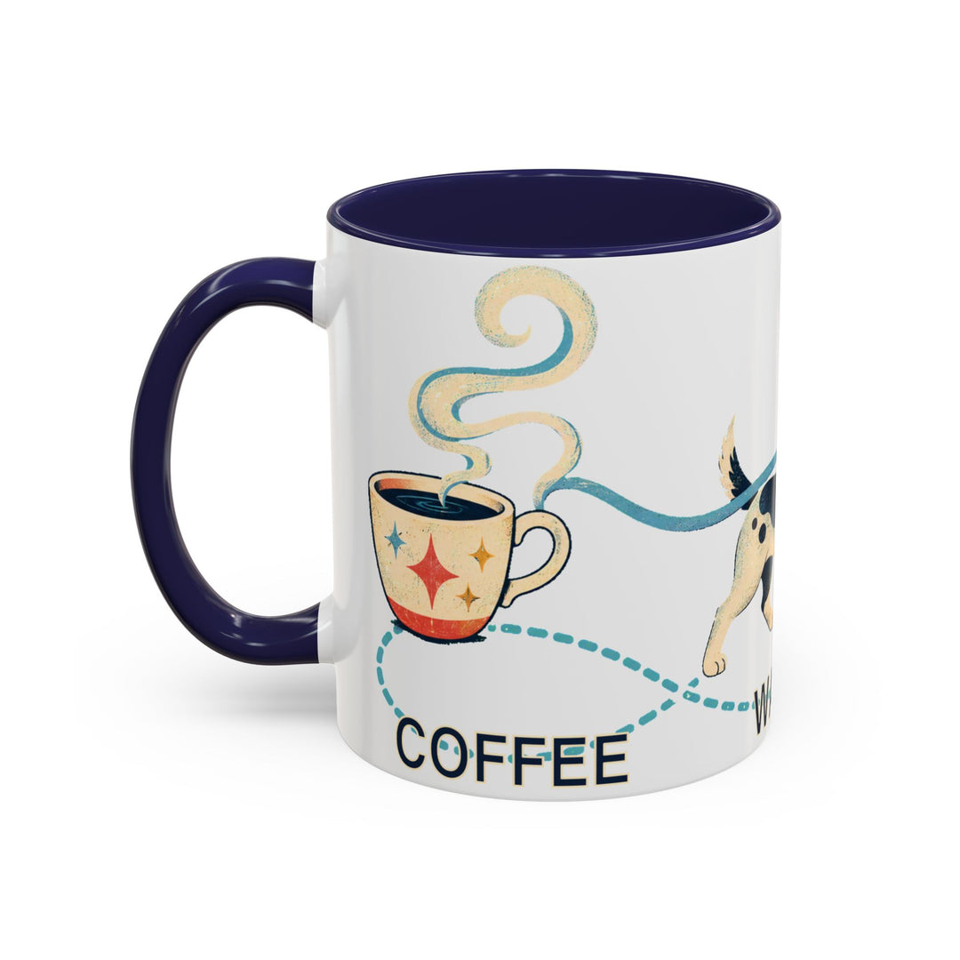Coffee. Walk. Repeat. Accent Coffee Mug