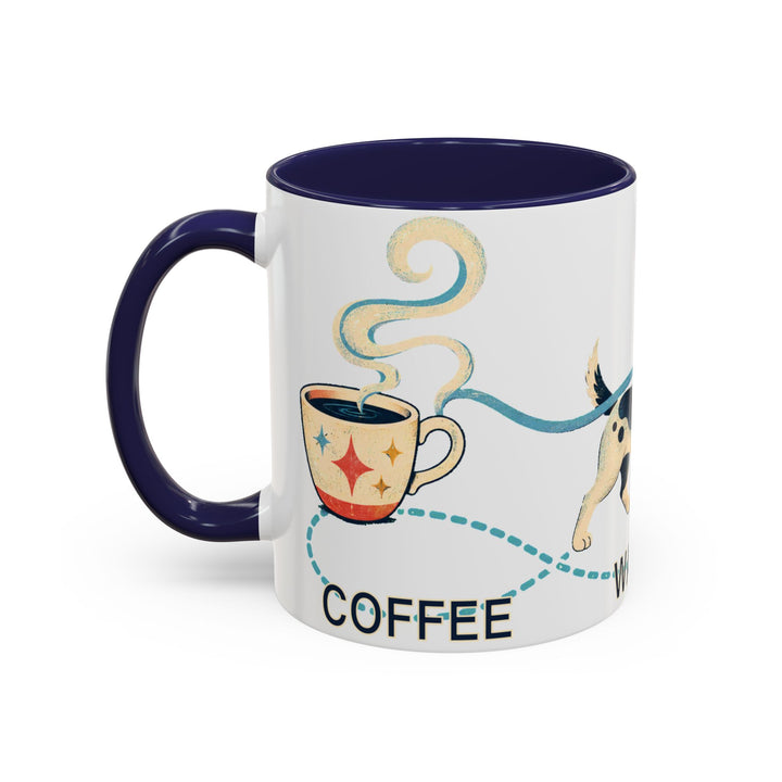 Coffee. Walk. Repeat. Accent Coffee Mug