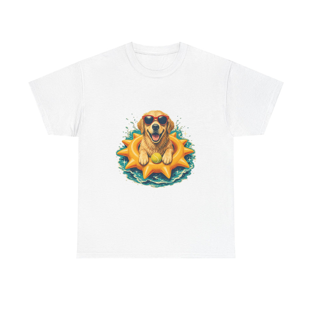 Dog Floatie T-Shirt – Cool Sunglasses Golden Retriever Summer Tee