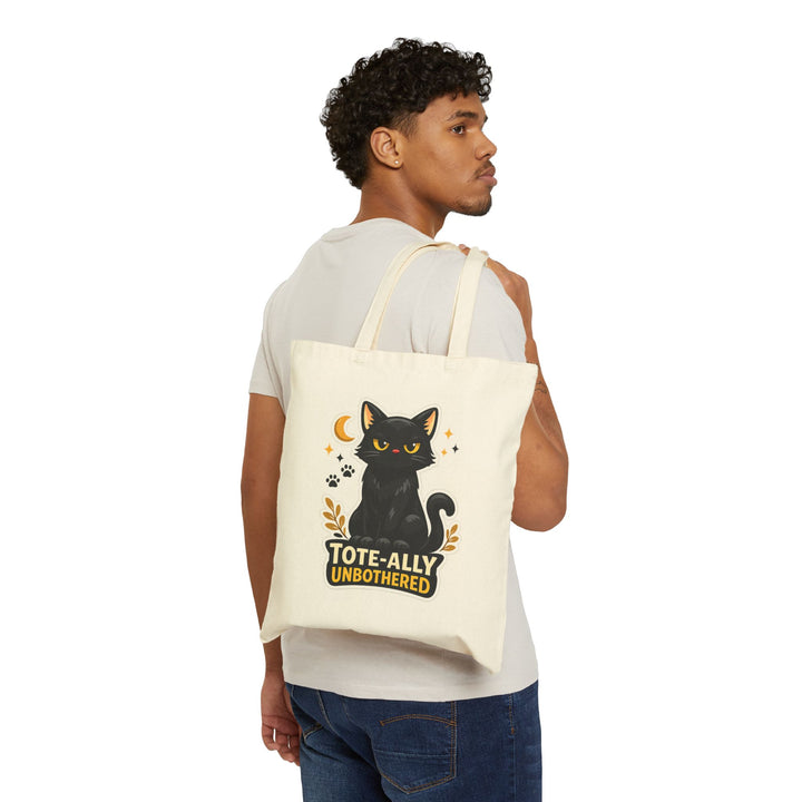 Tote-ally Unbothered Black Cat Cotton Canvas Tote