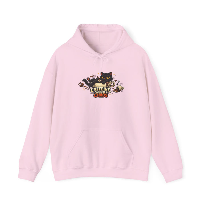 Caffeine, Catitude & Chaos Unisex Hoodie